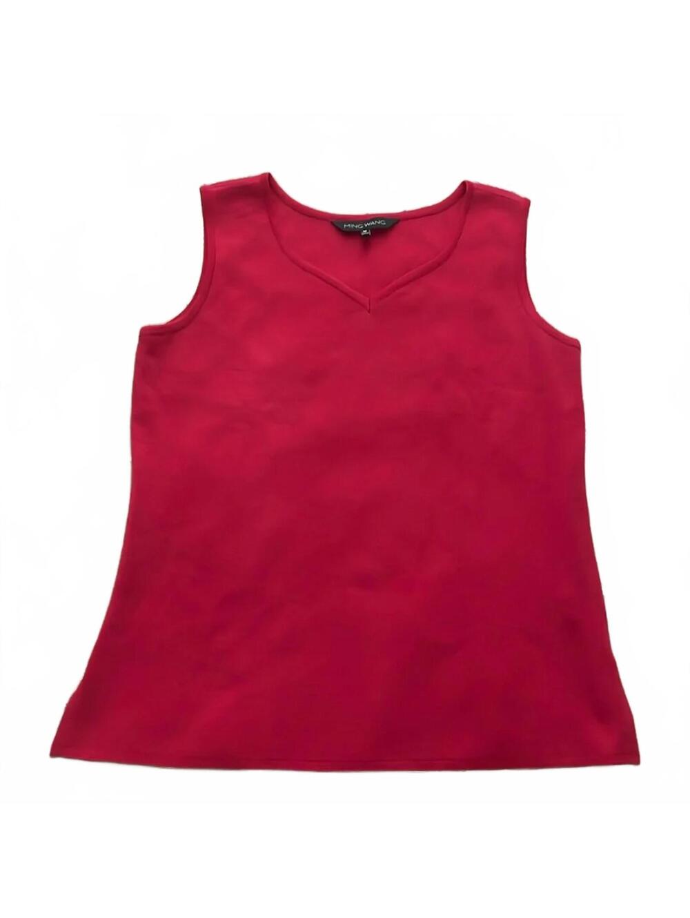 Ming Wang RLE Dark Coral Pink Sleeveless Tank Top M Travel Career
